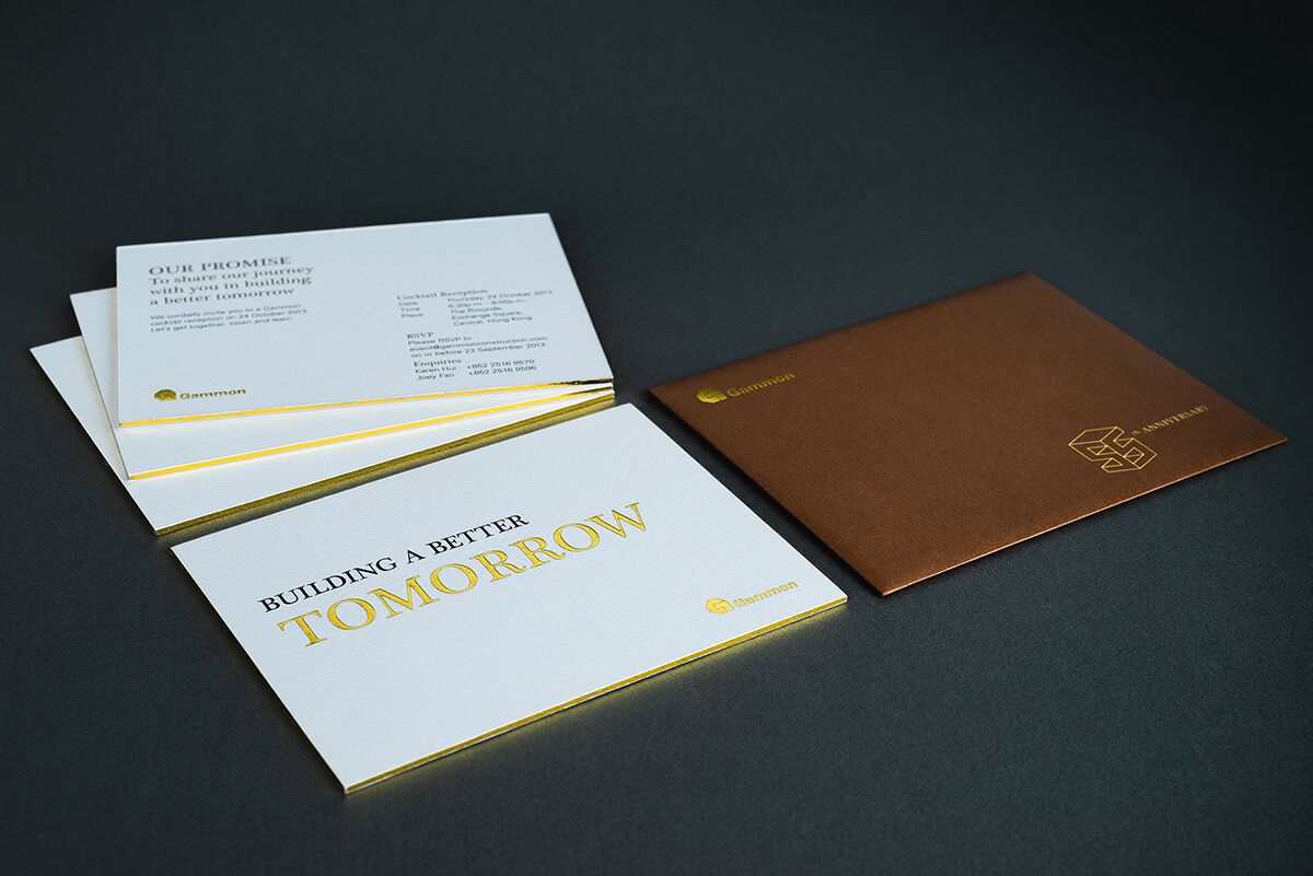 Gammon 55th Anniversary Cocktail Reception Invitation Card | OVAL